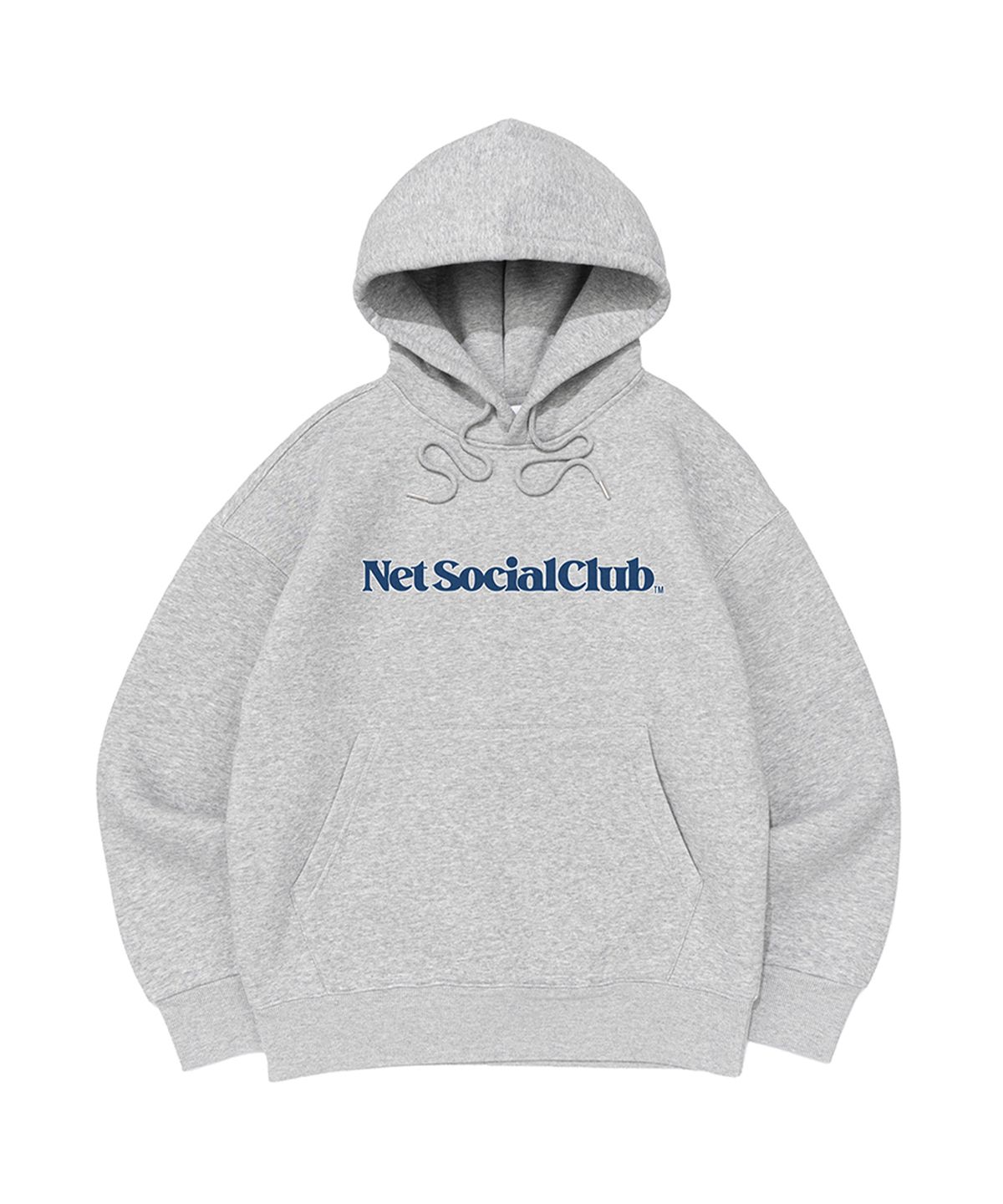 넷소셜클럽(NET SOCIAL CLUB) [기모선택] 아웃라인 스트레이트 로고 후드 (멜란지)