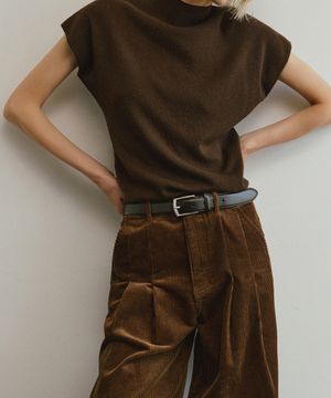 카우레더 스퀘어 벨트 [블랙]