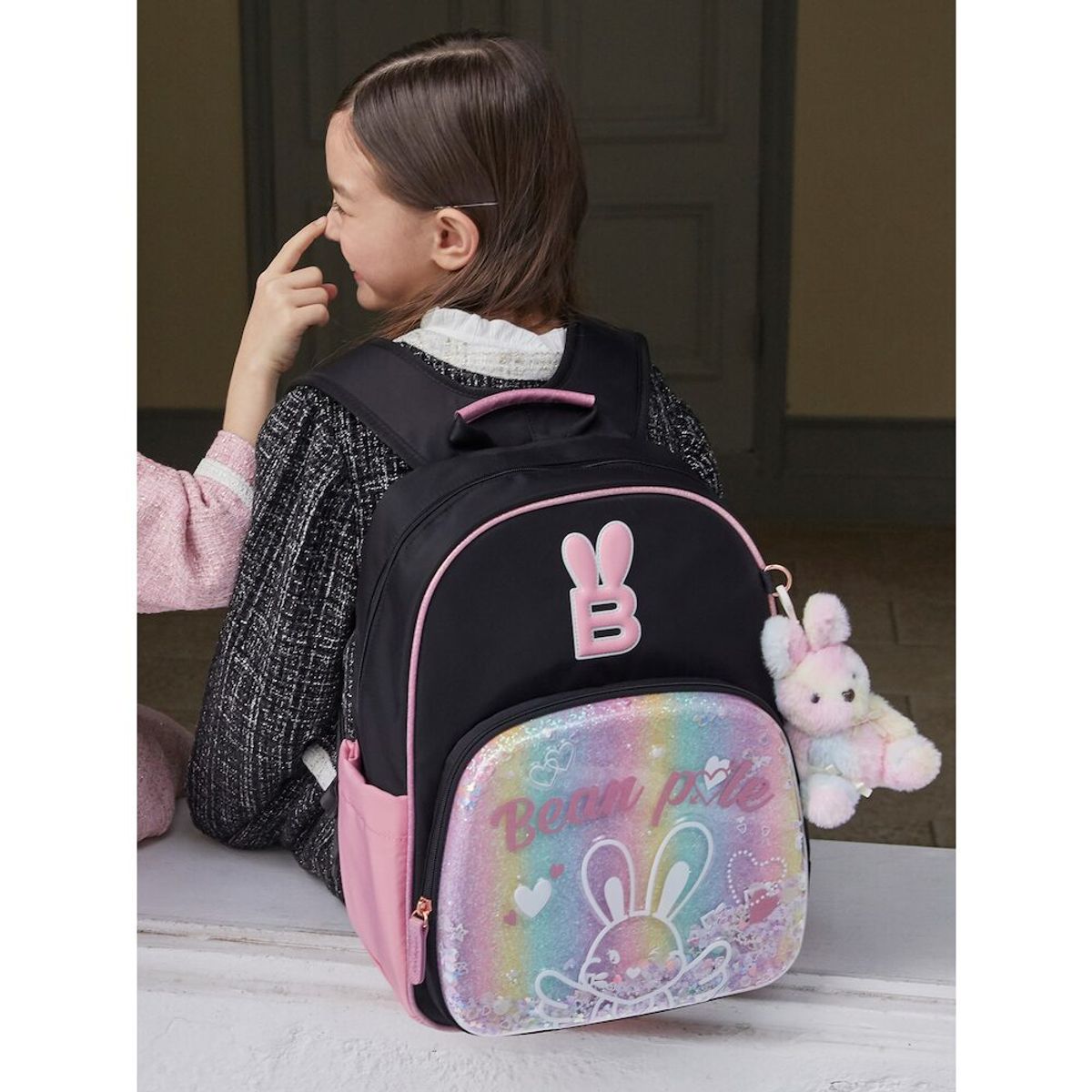 빈폴 키즈(BEANPOLE KIDS) 투명몰드 빙키 책가방 세트  블랙 (PS001368595)