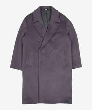 캐시미어 블렌드 오버사이즈 더블 코트 [다크 그레이] L
