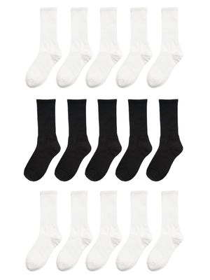 [15팩] 롱 골지 크루 삭스