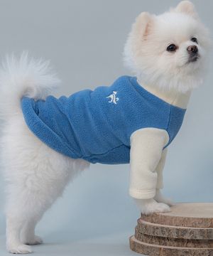 강아지 스판 후리스 블루