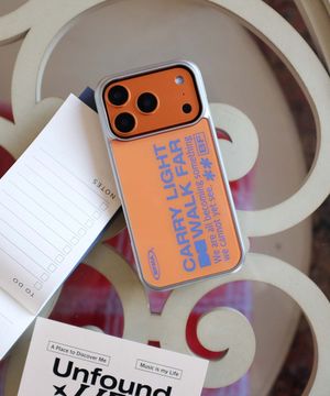 캐리라이트 오렌지 실버 글라스 폰케이스