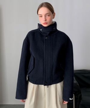 Handmade High-neck Wool Blouson Jacket (3color)