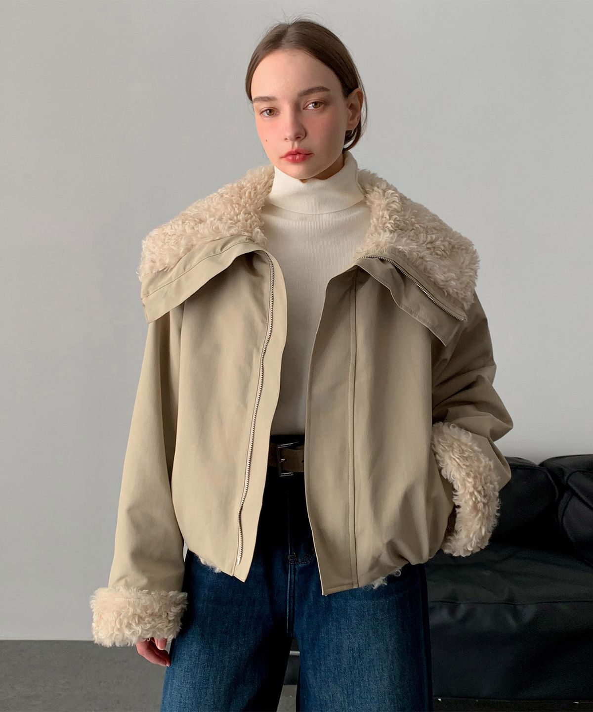 바스카라(VASCARA) Reversible Faux Fur Bomber Jacket (3colors)