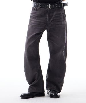 로우 트위스트 커브드 코듀로이 데님팬츠