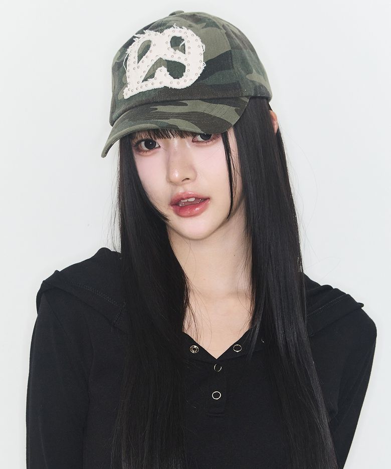 129 아플리케 스터드 볼 캡 카모