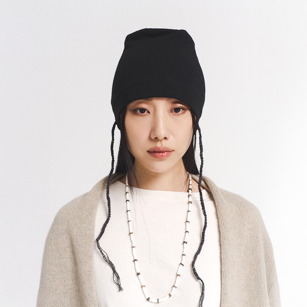 자고류(JAGORYU) Braided Beanie - Black