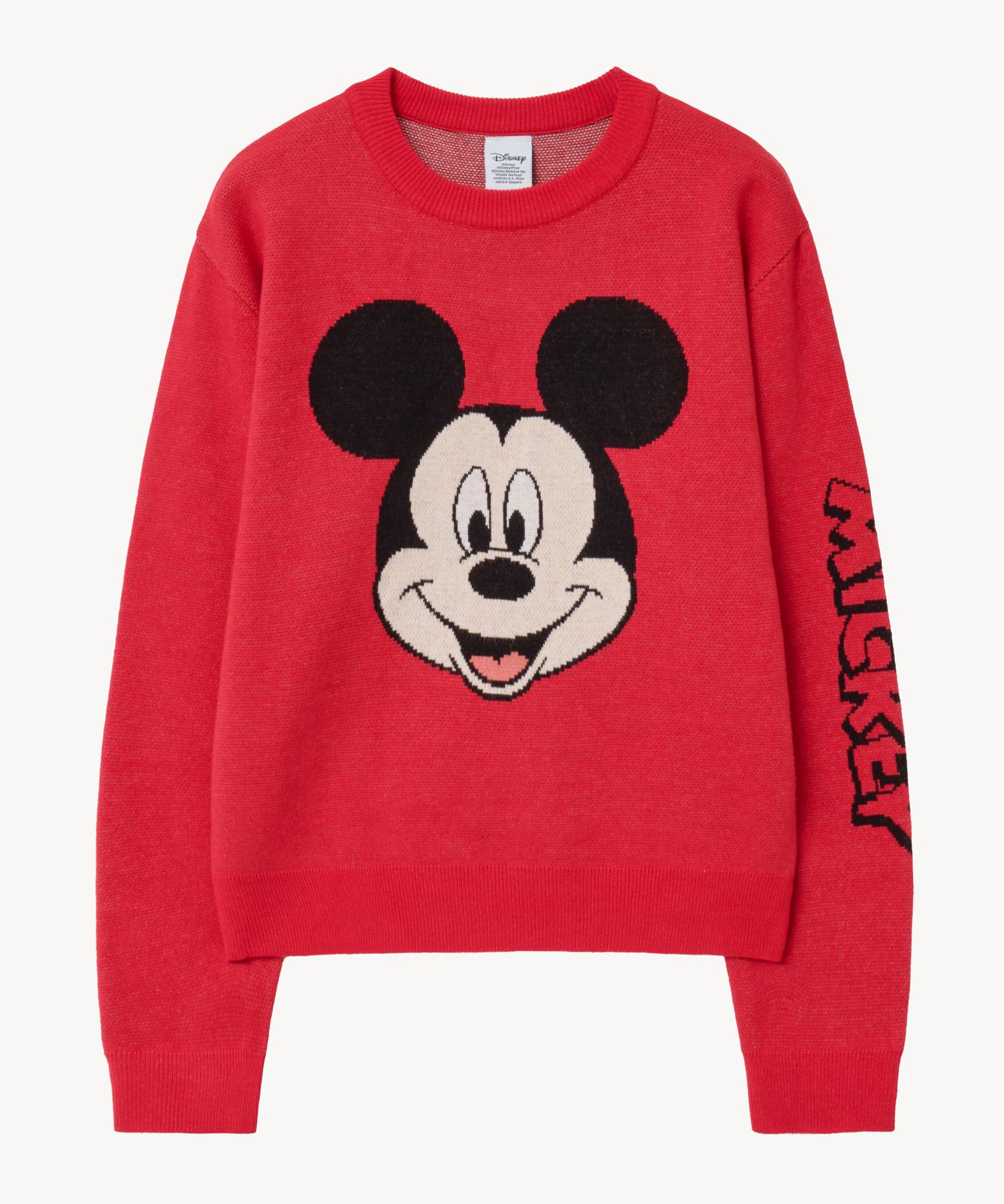 MUSINSA公式 | LADY VOLUME ミッキーマウス ラウンドネック ニット (RED)