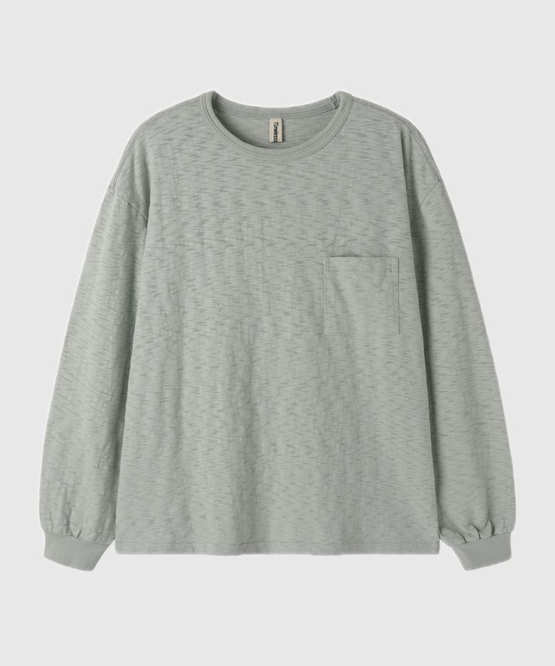 Wild Men Slub pocket L/S Tee Milk Green