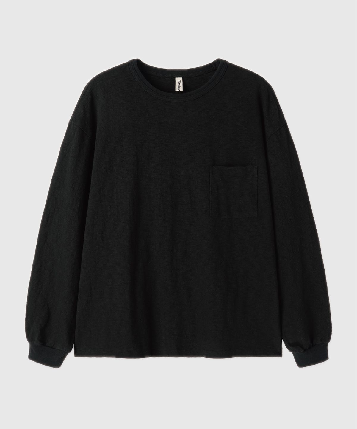 타임리스 스포츠웨어(TIMELESS SPORTSWEAR) Wild Men Slub pocket L/S Tee Black