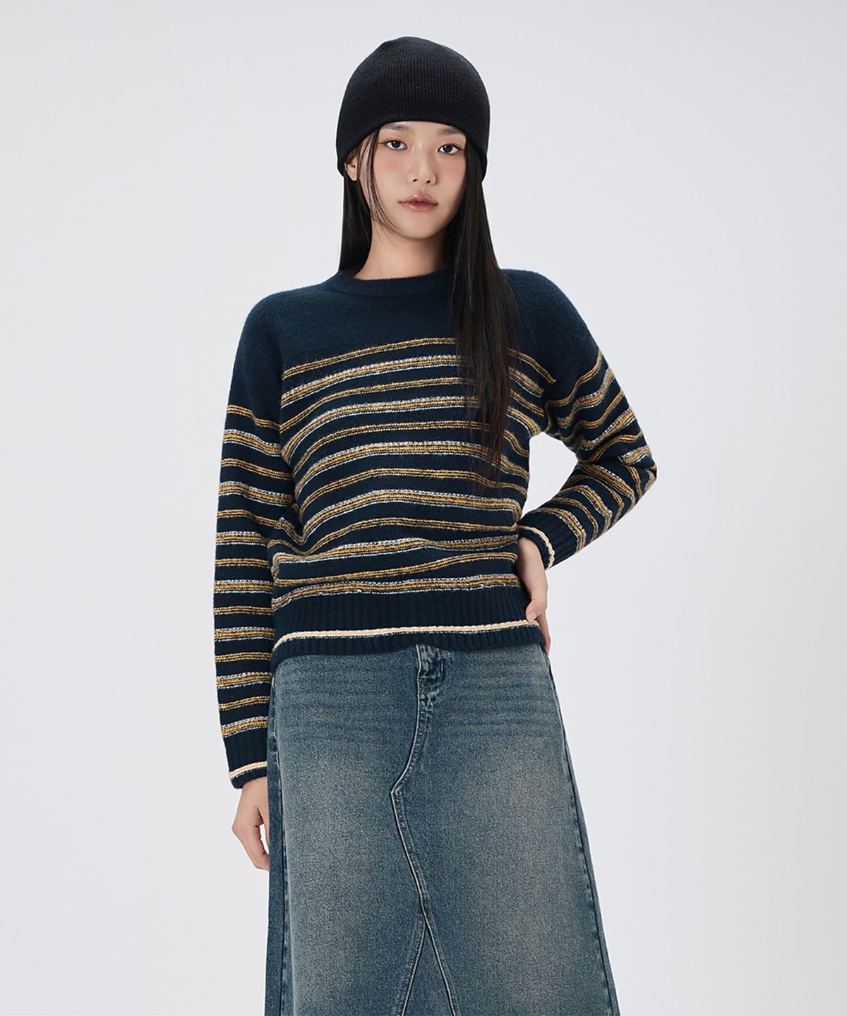 미쏘(MIXXO) 스트라이프 풀오버_MIWKAG115T