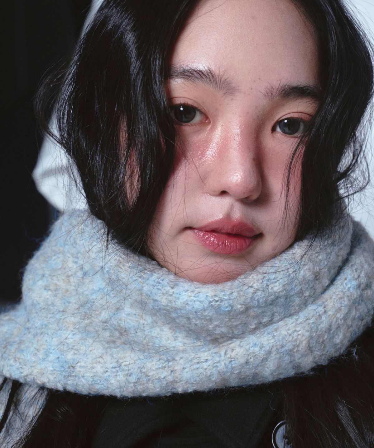 로긴 앤 로지(ROGIN N ROSIE) 양털 에센셜 머플러 블루그레이