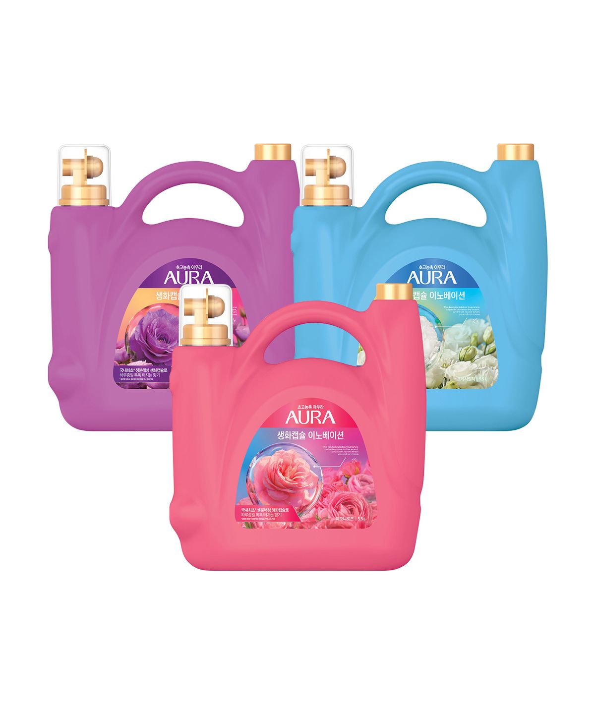 아우라(AURA) [옵션선택] 생화캡슐 5.5L 대용량섬유유연제