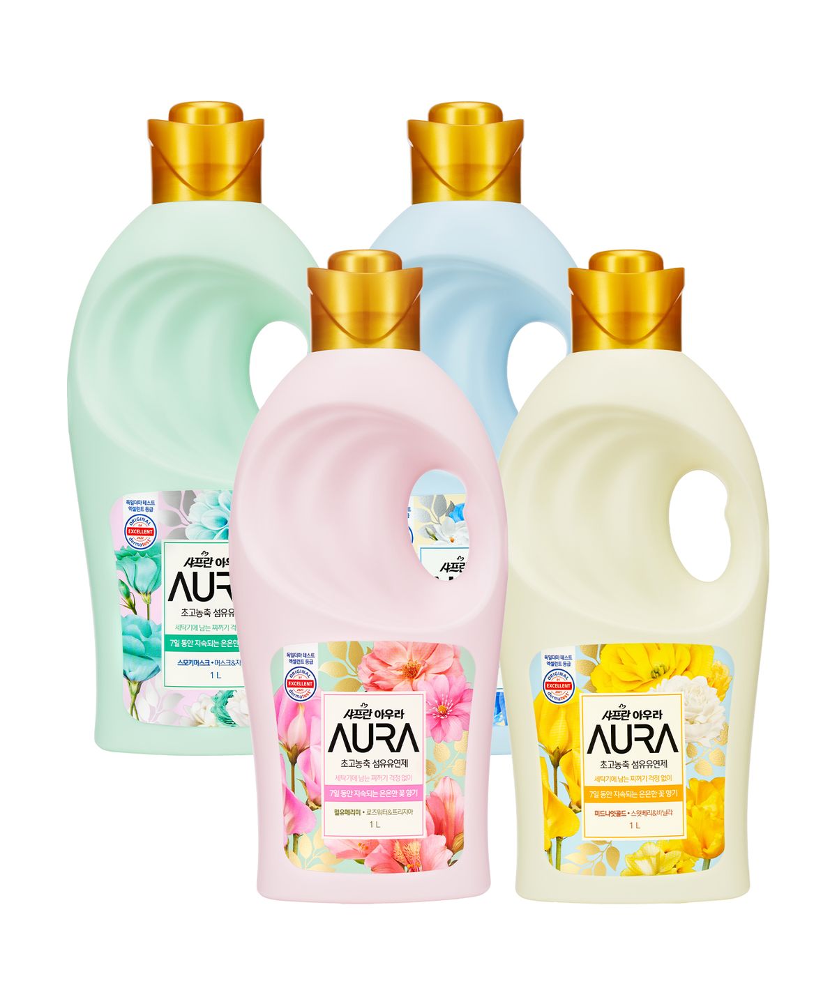 아우라(AURA) [옵션선택] 아우라 섬유유연제 용기 1L x 4개