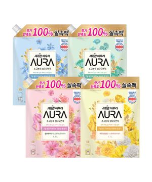 [옵션선택] 아우라 섬유유연제 리필 1.7L x 4개