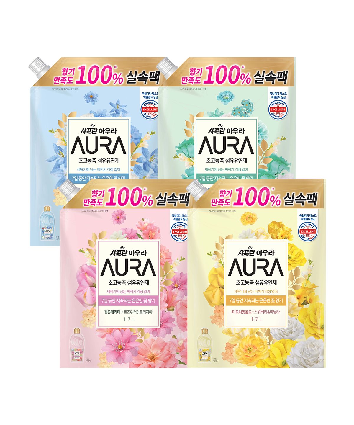 아우라(AURA) [옵션선택] 아우라 섬유유연제 리필 1.7L x 4개