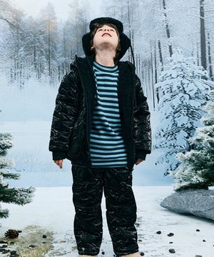 양면 패딩 + 퍼 [ 스키복 / 생활 방수 ]_bk