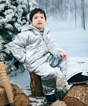 양면 패딩 + 퍼 [ 스키복 / 생활 방수 ]_ 실버