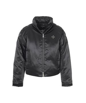 바이커 엠보싱 푸퍼 자켓 블랙