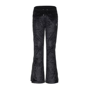 사이드 집 벨벳 부츠컷 트랙 팬츠 블랙