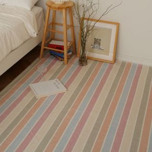 먼지없는 워셔블 밀러 파스텔 스트라이프 극세사 거실카페트 러그