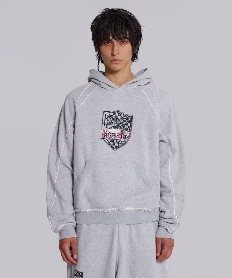 (U) 그레이 말 엑스터시 파이프드 후디 그레이 GREY MARL ECSTASY PIPED HOODIE GREY