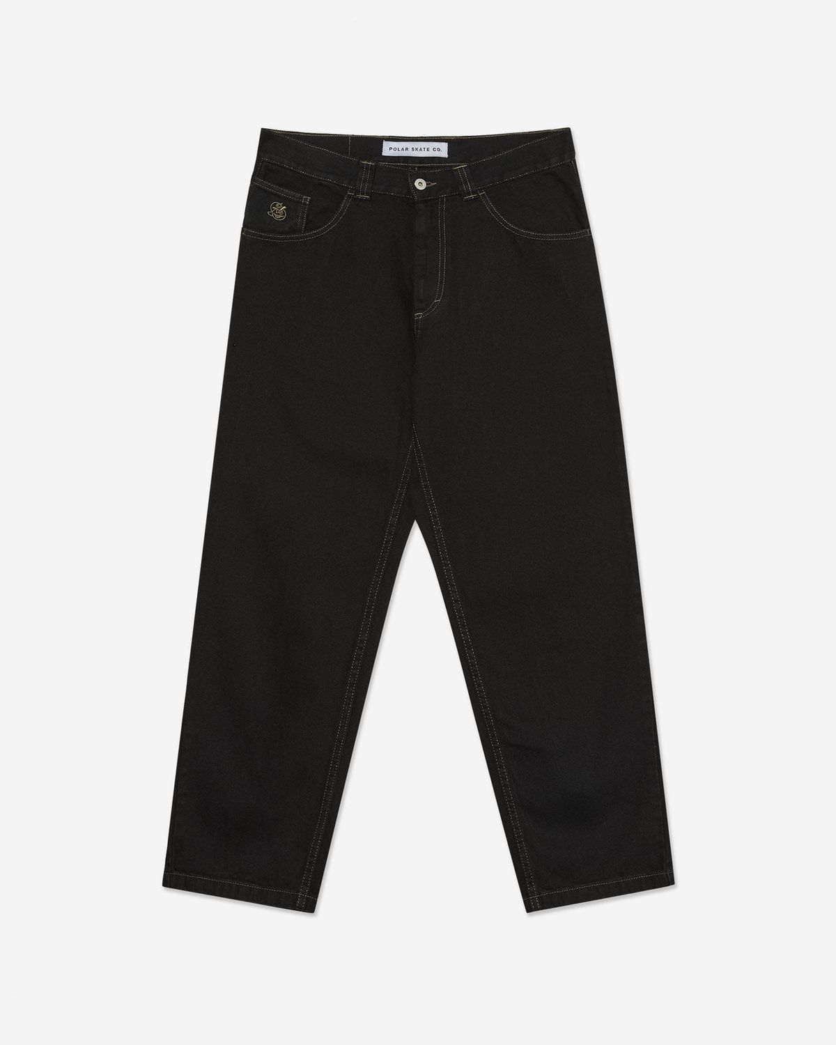 폴라(POLAR) 93 Contrast Stitching Pants - Black/Dark Olive