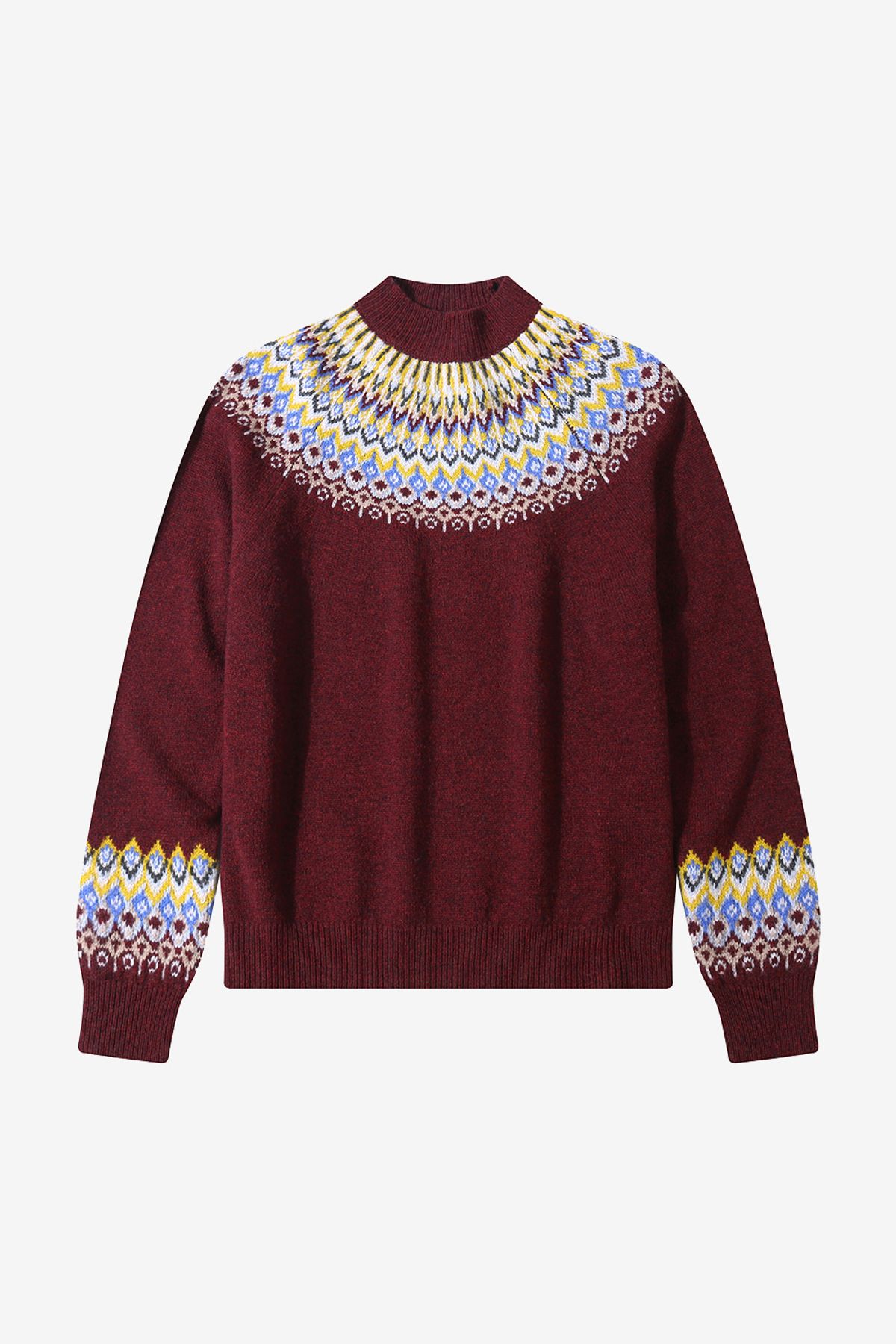 르몽생미셸(LE MONT ST MICHEL) Wool nordic pattern pullover_burgundy