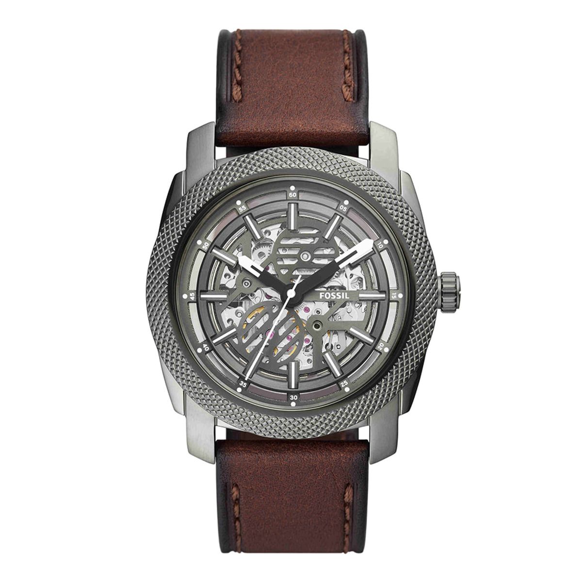 파슬(FOSSIL) ME3254 (Machine) 머신 스켈레톤 남성 가죽시계