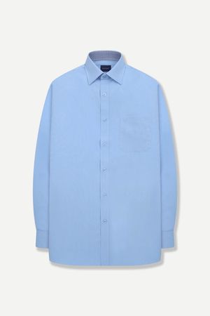 모달혼방 배색 포인트 일반핏 셔츠 블루 YEFSBR122BL