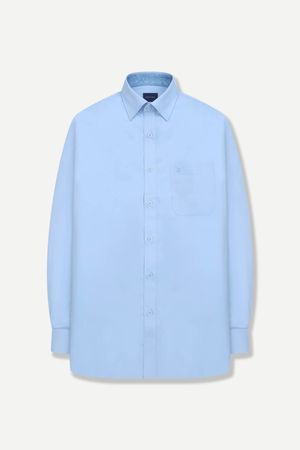 포켓 로고 베이직 옥스포드 일반핏 셔츠 블루 YEFSBR119BL