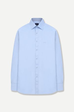 솔리드 로고 포인트 슬림핏 셔츠 블루 YEFSBS174BL