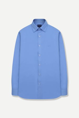 브라이트 로고 포인트 슬림핏 셔츠 블루 YEFSBS175BL