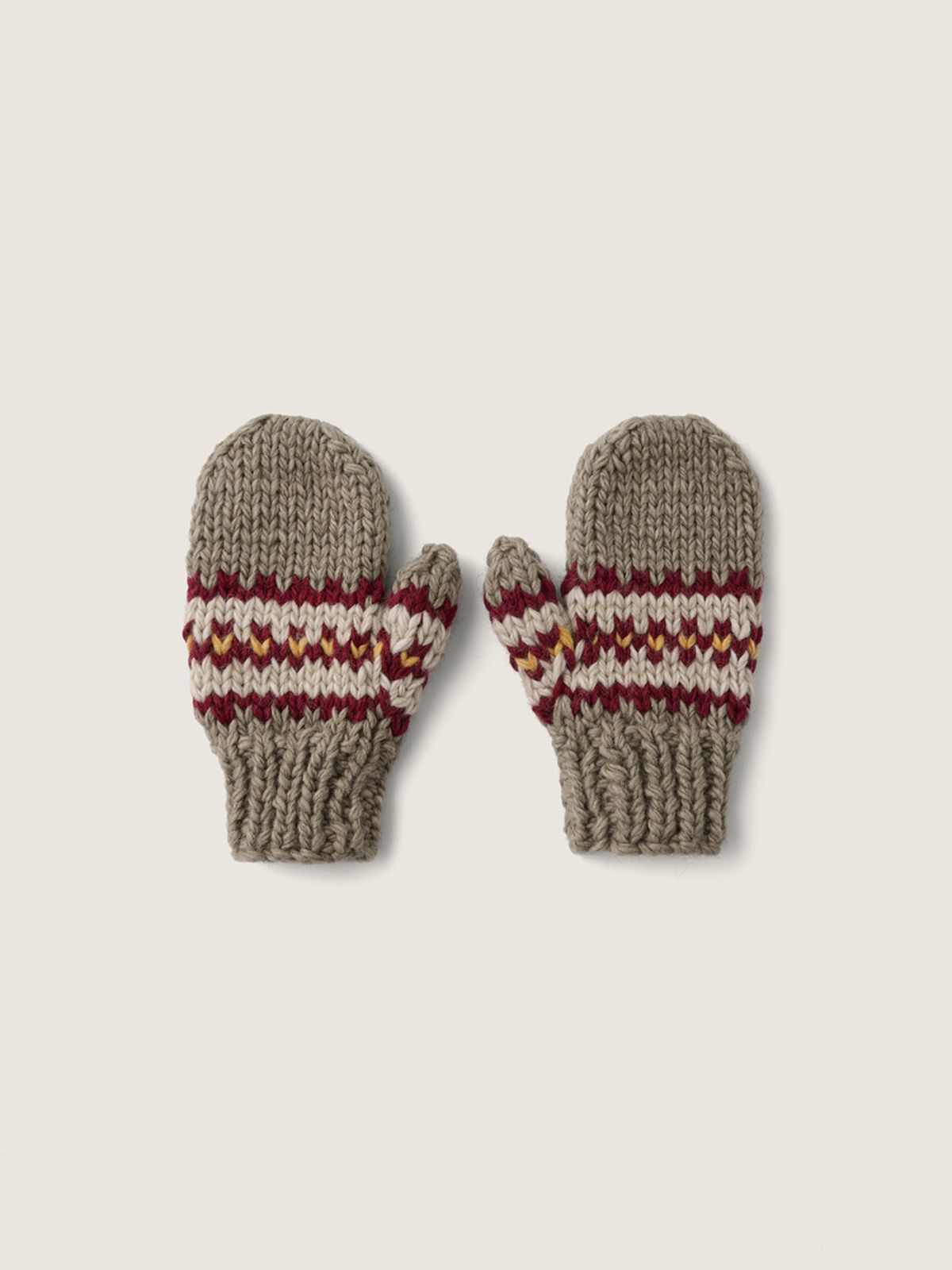 시엔느(SIENNE) Grand Mama Hand Knit Gloves (Khaki)