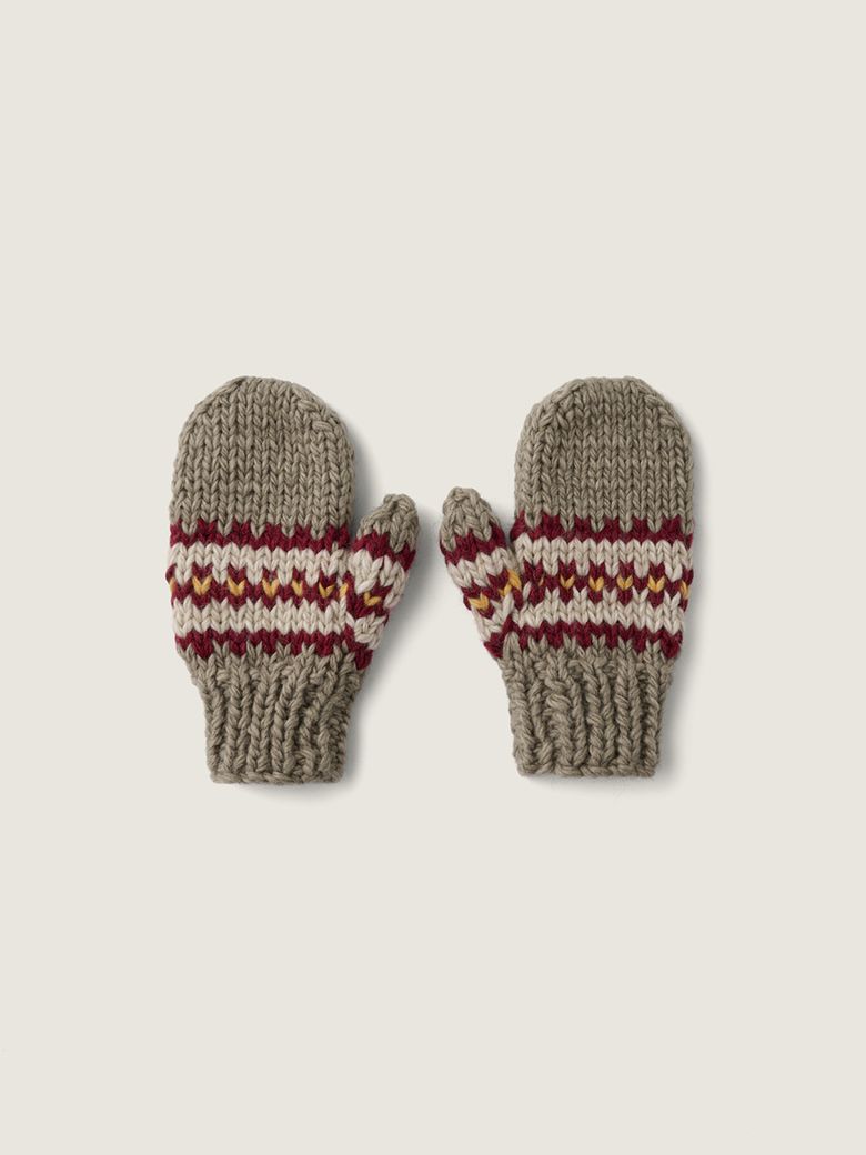 Grand Mama Hand Knit Gloves (Khaki)