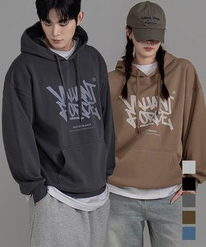 포스 융기모 오버핏 후드티셔츠 [5color]