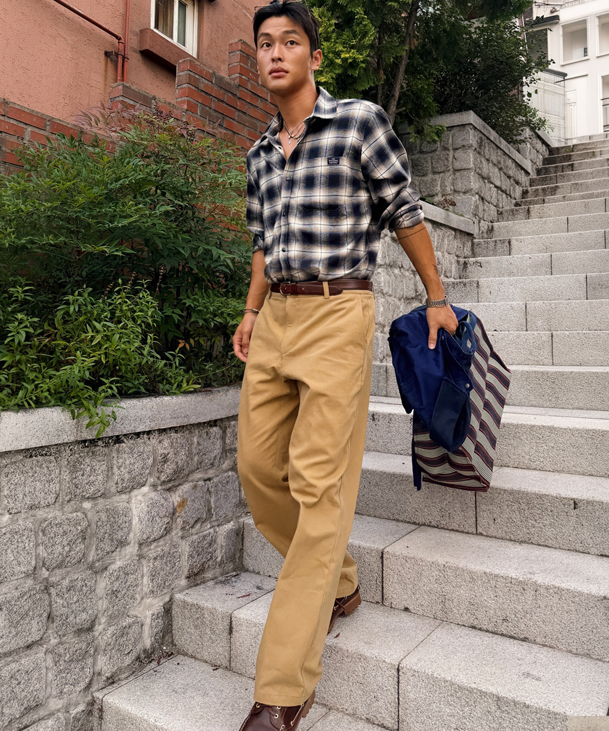 르몽생미셸(LE MONT ST MICHEL) Wide Cotton chino pants_Beige