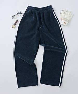 트랙 세미 벨로아 와이드팬츠 (네이비)