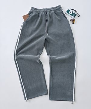 트랙 세미 벨로아 와이드팬츠 (그레이)