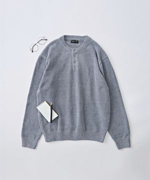 벨로아 리파인드 헨리넥 라운드 니트 (그레이)