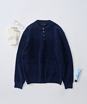 벨로아 리파인드 헨리넥 라운드 니트 (네이비)