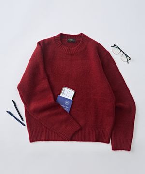 데일리 앙고라 라운드 니트 (레드)