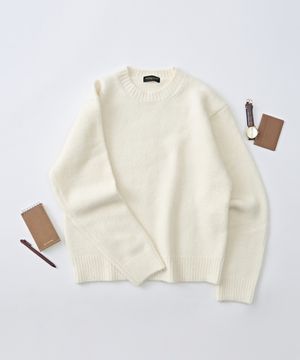 데일리 앙고라 라운드 니트 (아이보리)