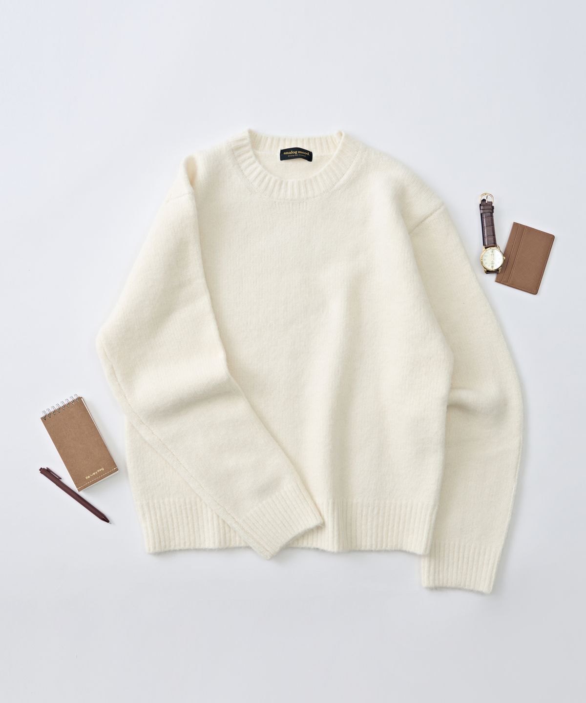 아날로그무드(ANALOG MOOD) 데일리 앙고라 라운드 니트 (아이보리)