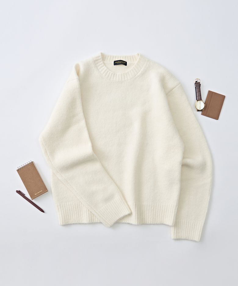 데일리 앙고라 라운드 니트 (아이보리)