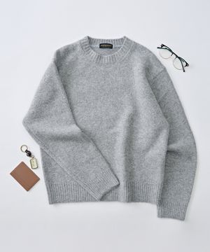 데일리 앙고라 라운드 니트 (그레이)