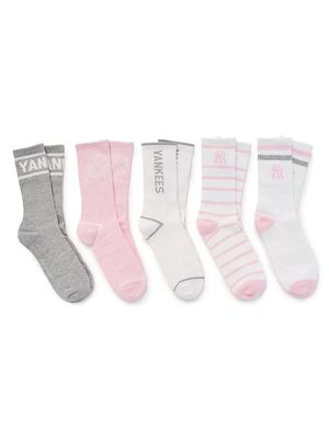 베이직 일대일 양말 5번들 NY (L.Pink)