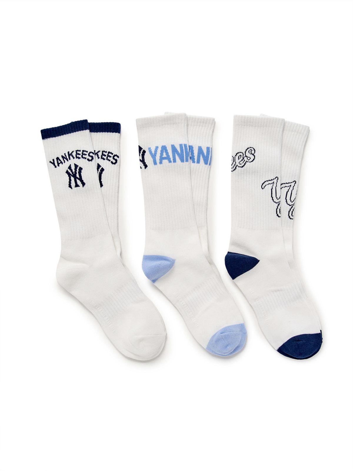 엠엘비 키즈(MLB KIDS) 베이직 스케이트 양말 3번들 NY (D.Navy)