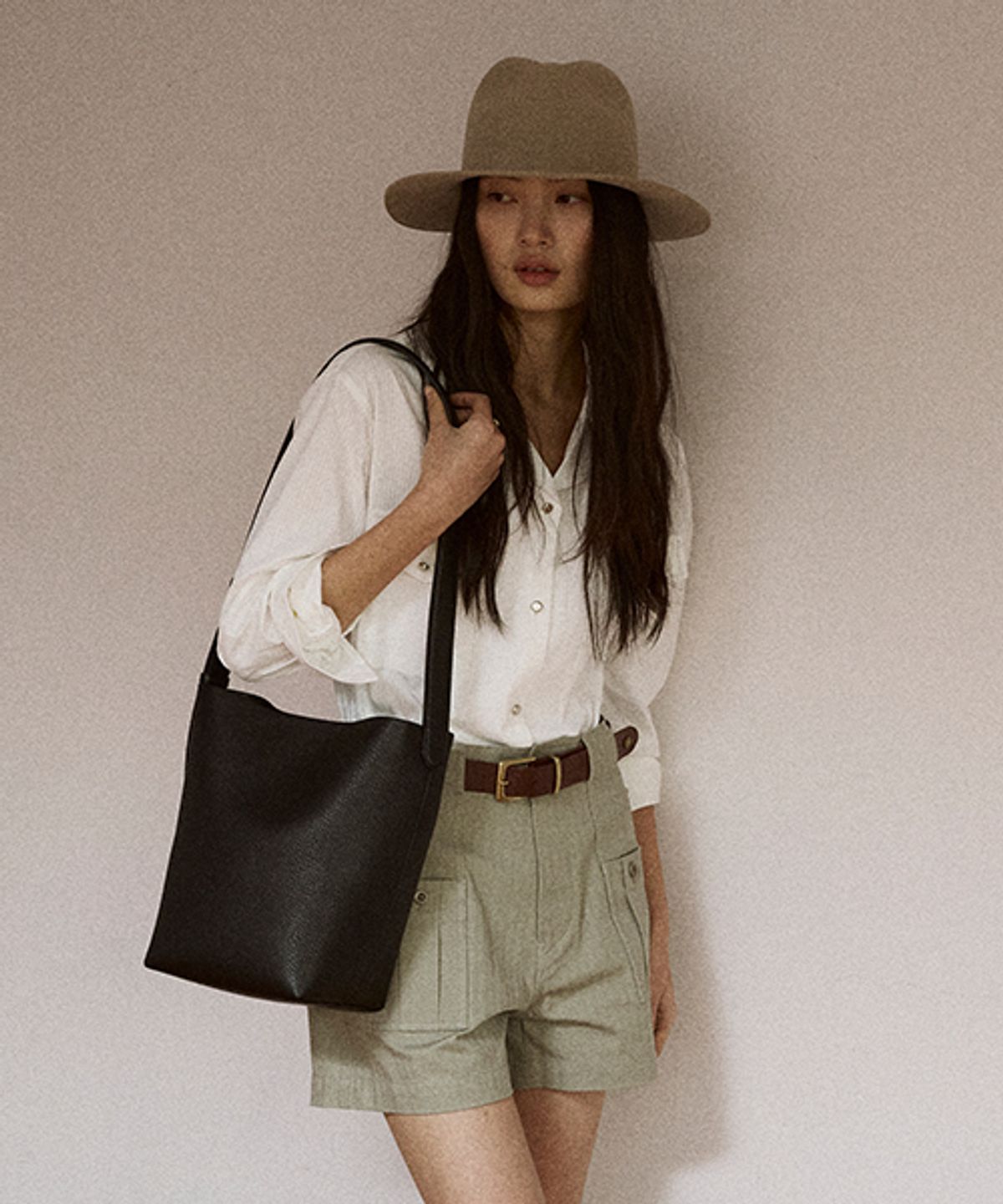 드메이커(DEMAKER) Woody bucket bag-black